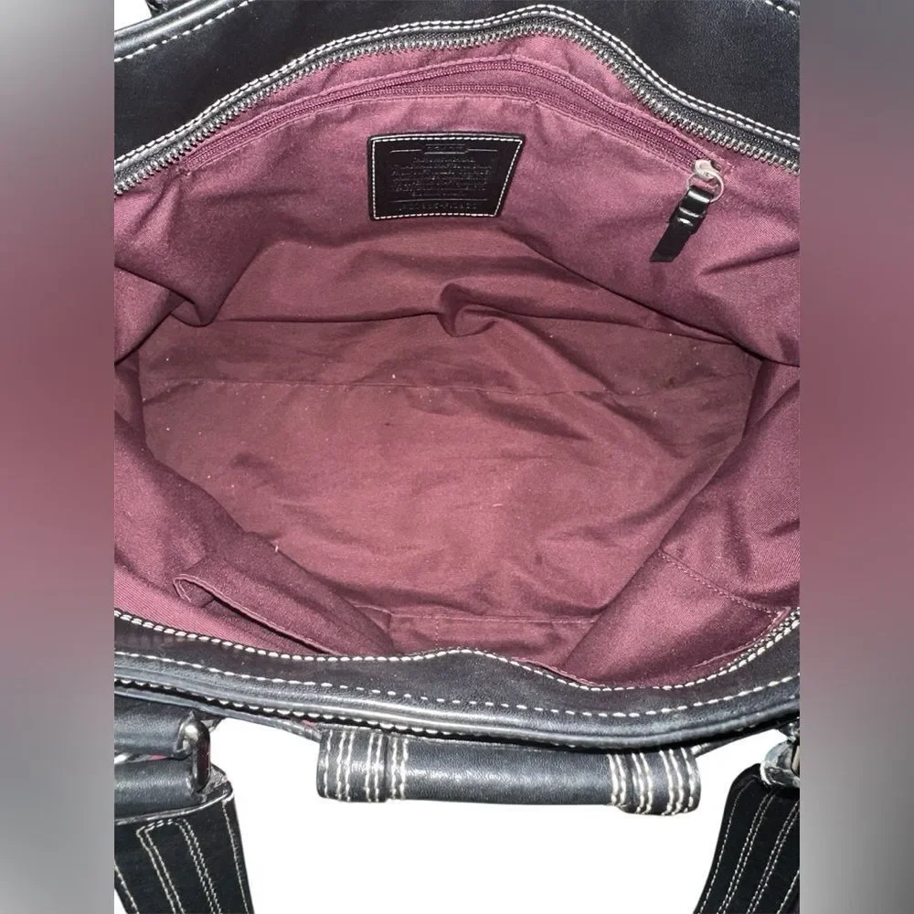Coach Black Pebble Leather Tote Bag